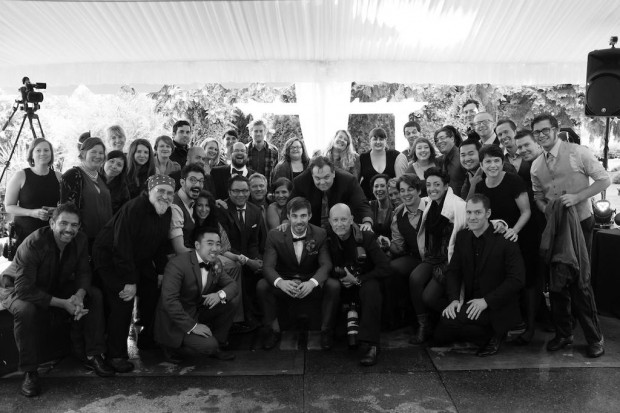 creativeLIVE family portrait during Wedding Photojournalism with Joe Buissink.