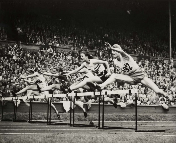 Women’s final of 80 metres hurdles, Olympic Games, London, 1948. Photo via The National Media Museum.