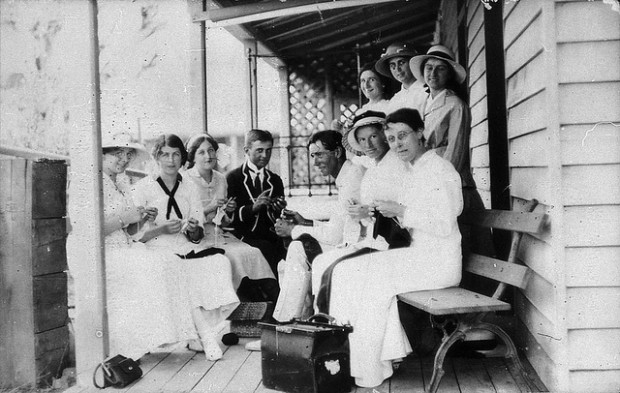 vintage photos of knitting