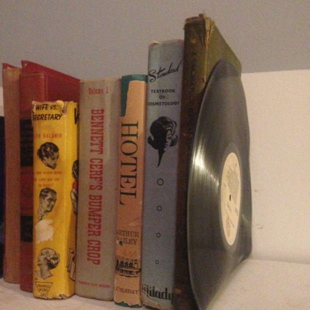 DIY vinyl bookend