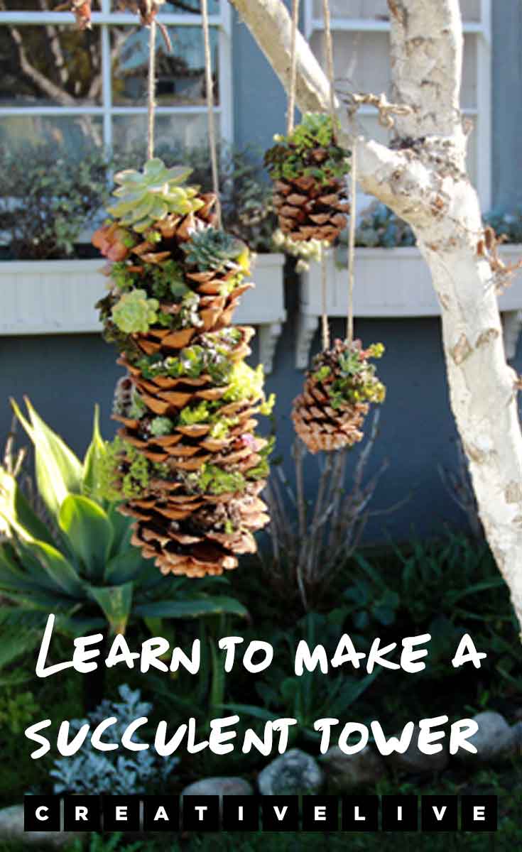 Learn how to make a succulent tower with step-by-step instructions on the CreativeLive blog.