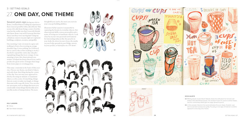 drawing exercises - one day, one theme