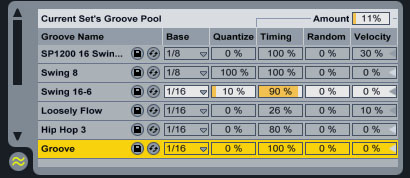cretive live ableton groove pool