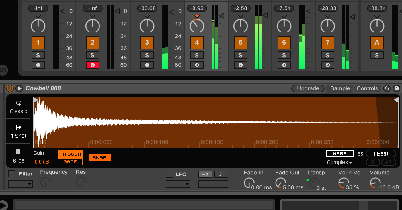 Ableton Live 9.5 Simpler One Shot mode