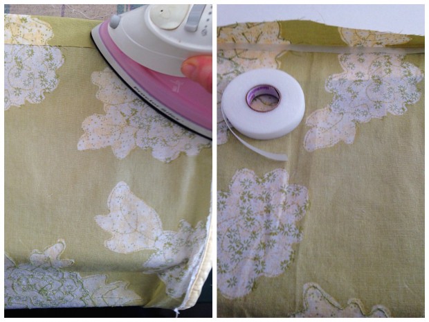 Make a no-sew apron (with a detachable towel) using a vintage pillowcase