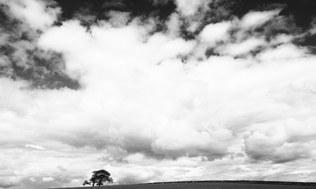 black and white landscape photo of clouds