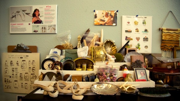 A collection of display supplies at Foamy Wader