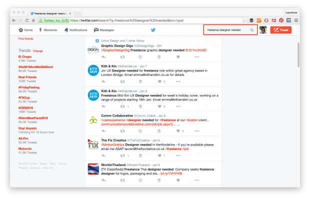 find jobs on twitter