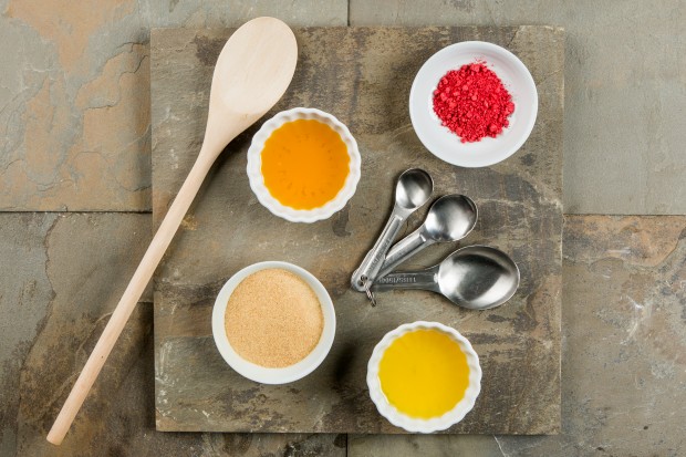 Key ingredients for a fun and refreshing DIY salt scrub that uses basic ingredients and simple techniques to produce a delightful salt scrub.