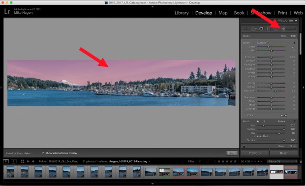 Using Selective Tools in Lightroom CC to Finish Panoramas