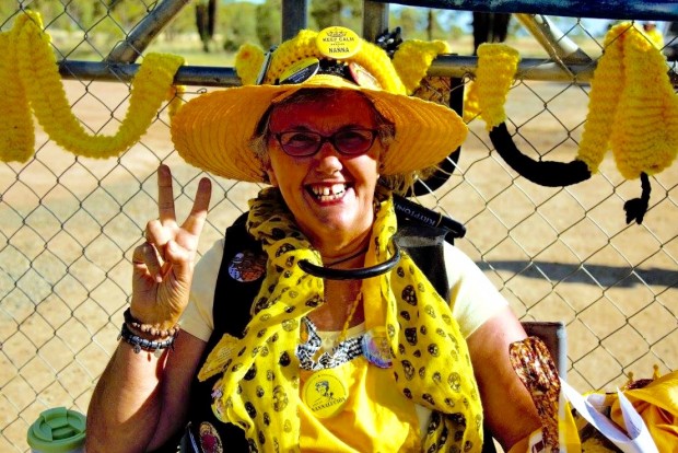 The Knitting Nannas knit, educate, and protest the environmental destruction. The group crafts a better future for their grandchildren.