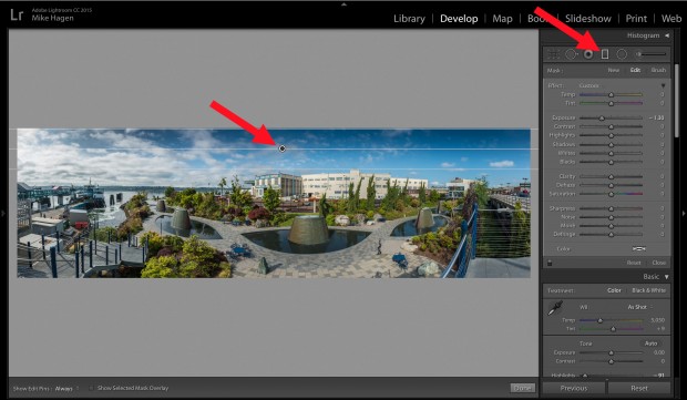 Using Selective Tools in Lightroom CC to Finish Panoramas