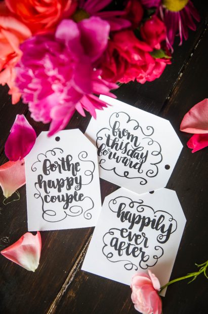 Love these brush-lettered wedding gift tags? Download the PDF on the CreativeLive blog.