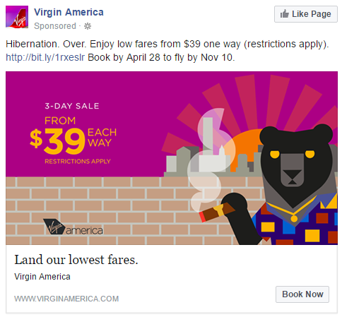 How to Increase Facebook Marketing Conversion Rates with Thematically Matched Images Virgin Ad