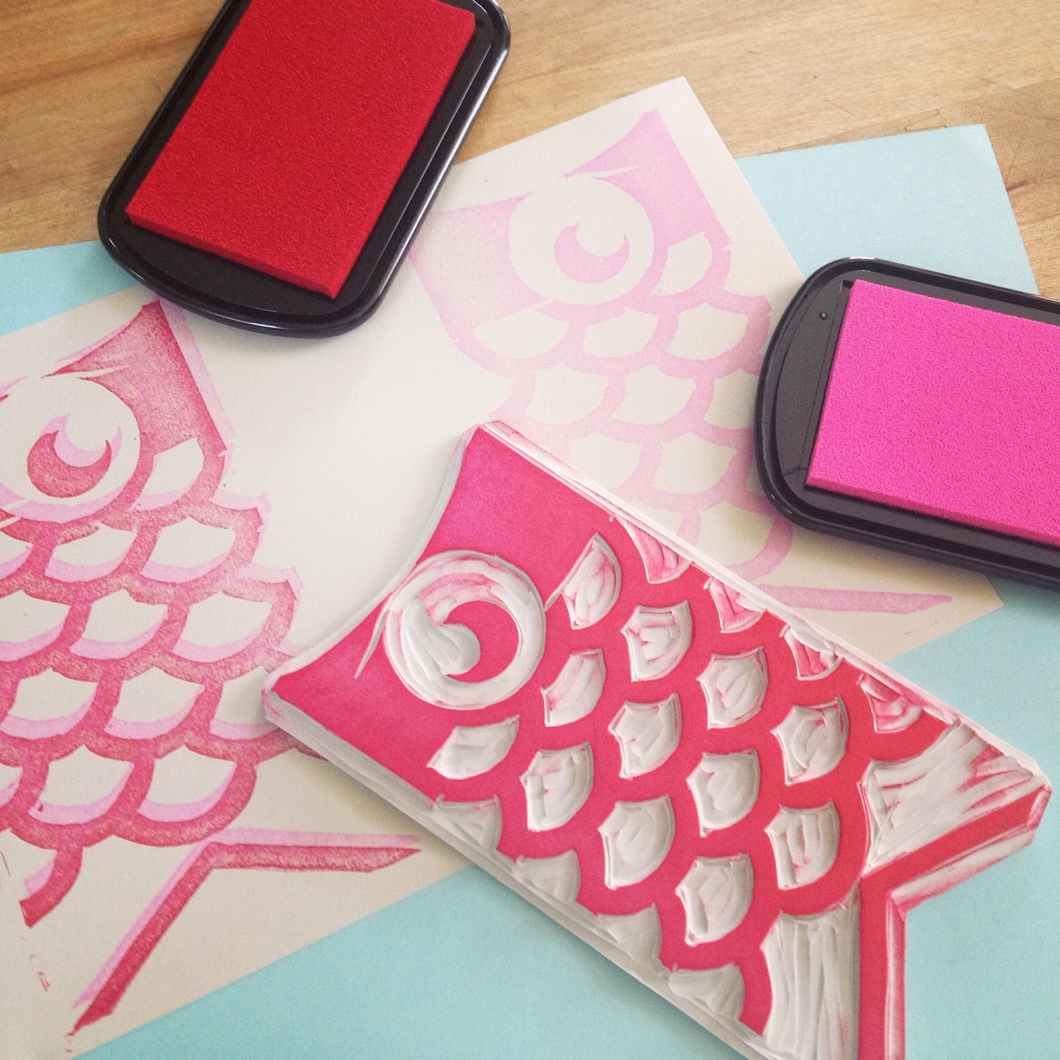 Learn the Basics of Linocut Stamping: Make a Simple Wind Sock