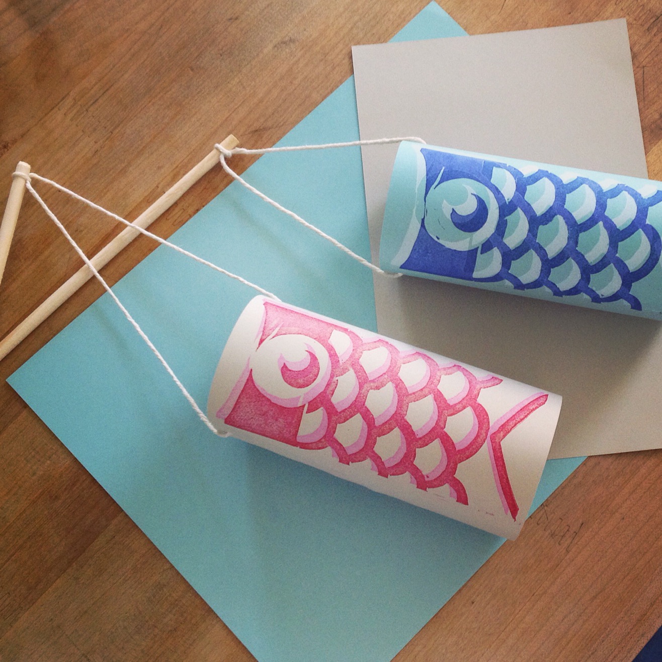 Learn the Basics of Linocut Stamping: Make a Simple Wind Sock