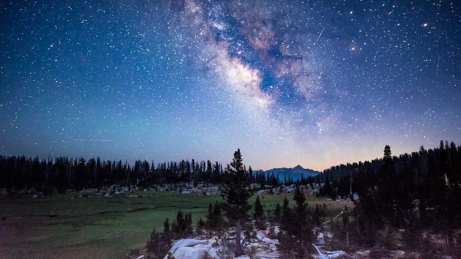 Milky Way Photograph over Sunrise Meadow