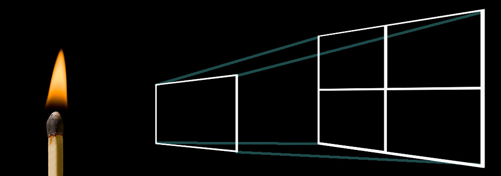 Inverse square — doubling the distance the light needs to cover 4 times the area. Graphic by John Cornicello