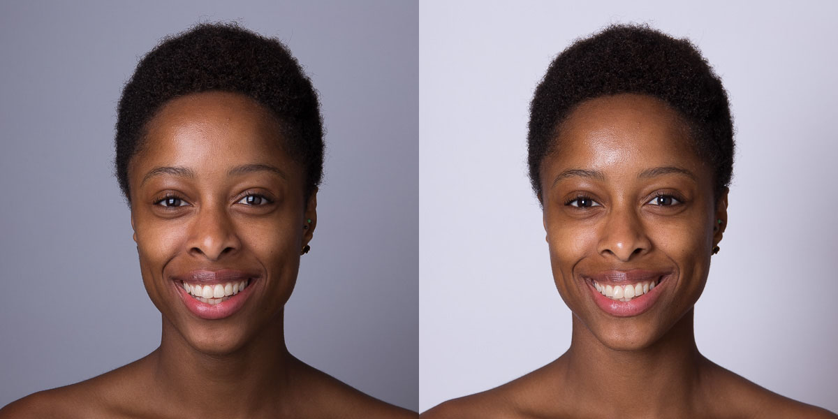 With the light in closer the background gets darker. Moving the light back lightens the background and makes hot spots smaller and brighter. Photo by John Cornicello.