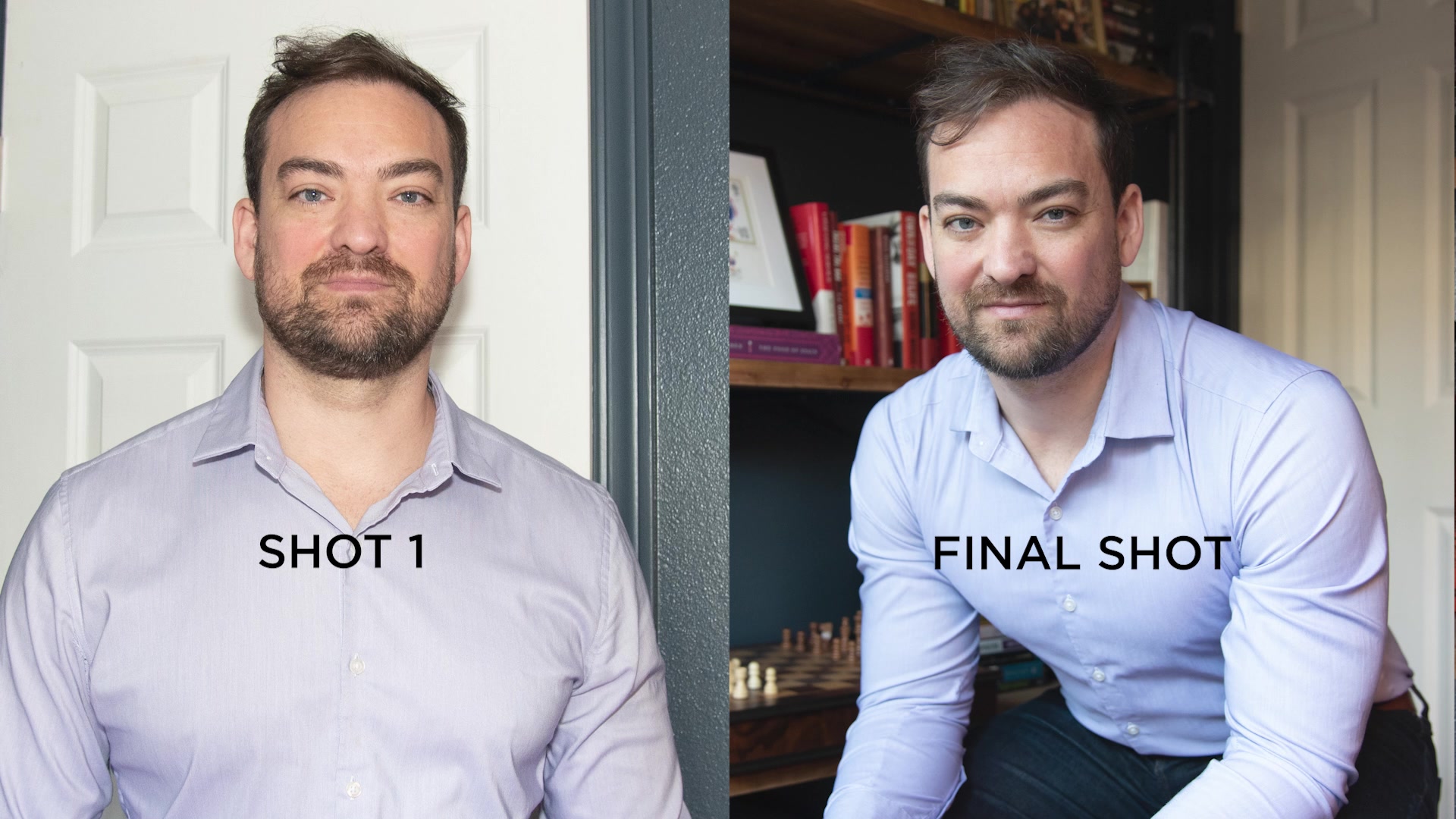 Comparison of two photographs taken while learning to use a speedlight for the first time