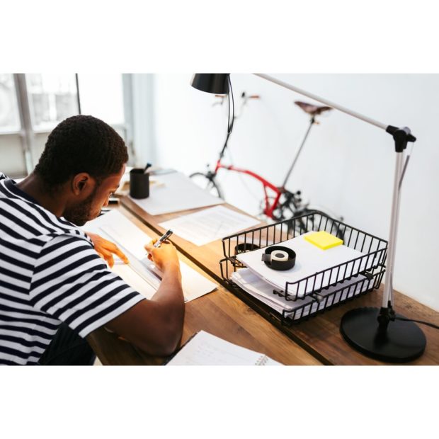 man working on photography business